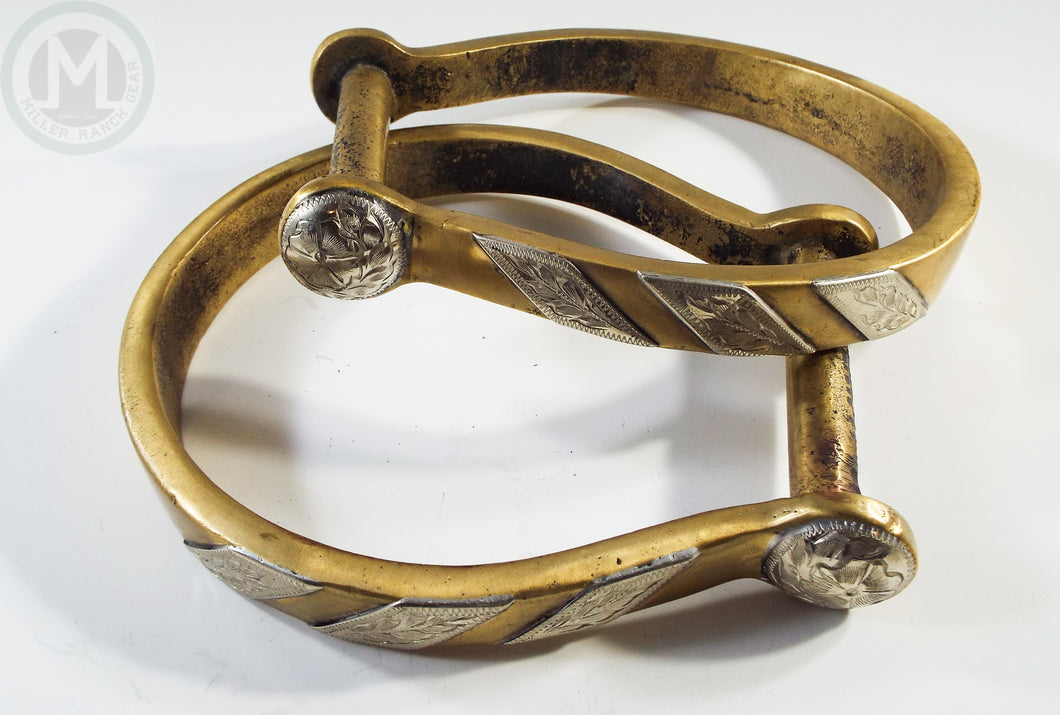 Handmade Silver Mounted  Brass Oxbows