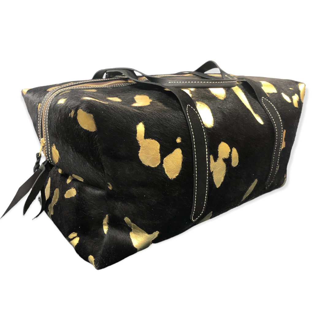 Black Hair-On Large Luggage